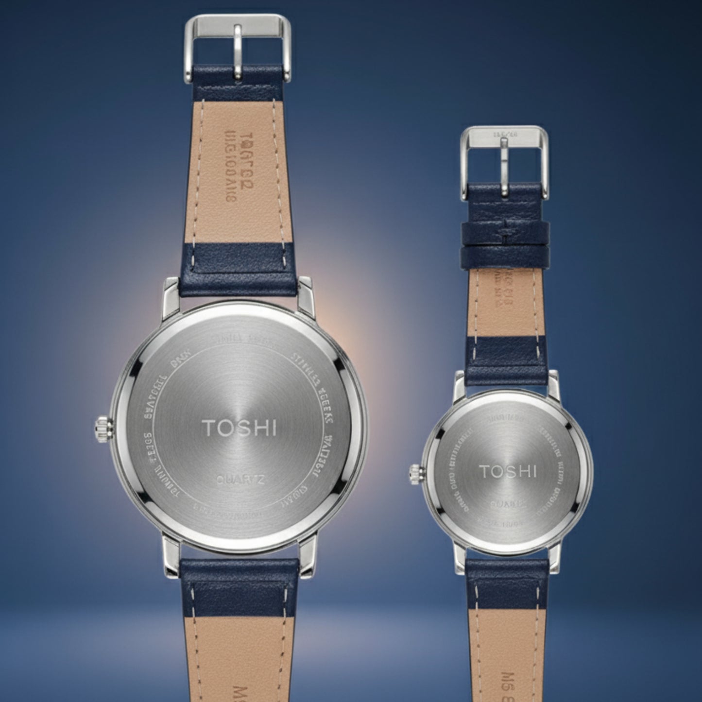 Toshi Couple Watch | Blue Dial Matching Luxury Set – Alpha Watches