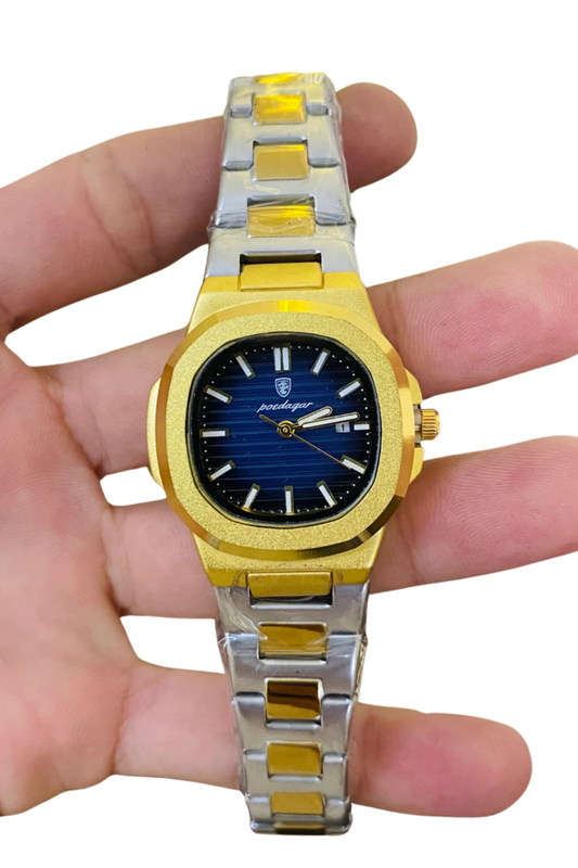Luxury Nautilus-Style Watch – Gold & Silver Two-Tone Stainless