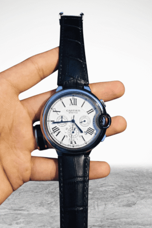 Cartier-Inspired Chronograph Timepieces – Luxury Leather Strap Watches