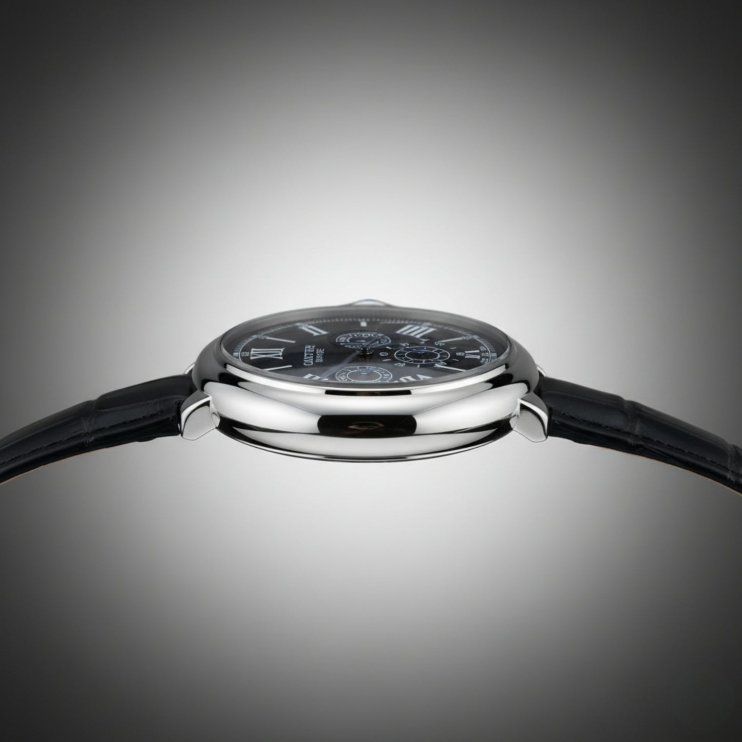 Alpha Chrono Black – Classic Leather Watch