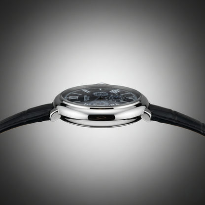 Alpha Chrono Black – Classic Leather Watch