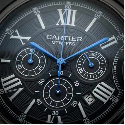 Alpha Chrono Black – Classic Leather Watch