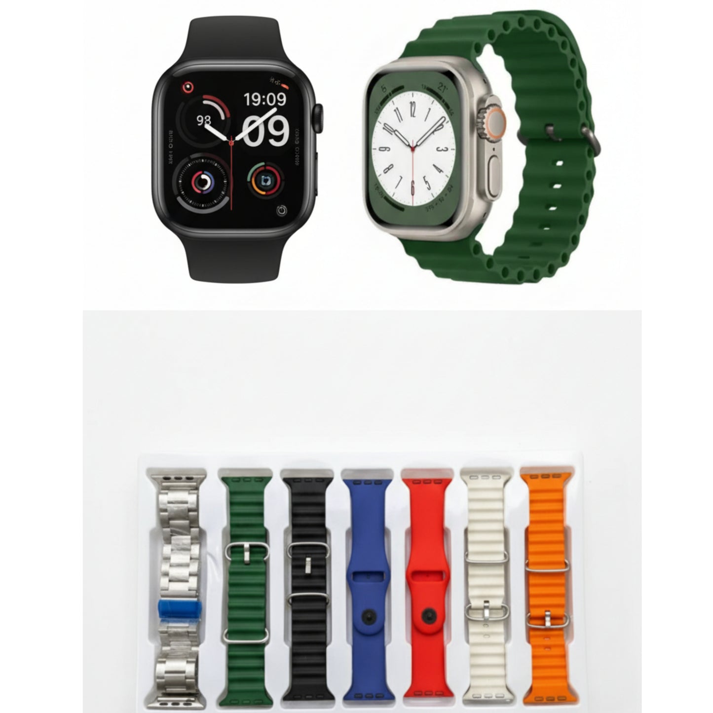 Crown 7+2 Smartwatch Combo (2 Smartwatches + 7 Straps)