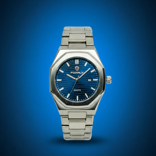 Alpha Foxfly – Blue Dial Silver Watch