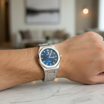 Foxfly – Blue Dial Silver Watch