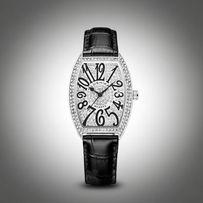 Luxury-Inspired Lushika Diamond Dial Women's Watch | Alpha Watches | Black , Red , Blue and Green Straps