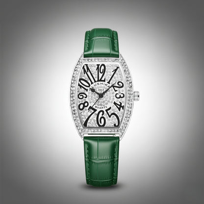 Luxury-Inspired Lushika Diamond Dial Women's Watch | Alpha Watches | Black , Red , Blue and Green Straps