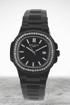 Patek Philippe-Inspired Nautilus Luxury Watch - Stainless Steel Strap - Black | Alpha Watches
