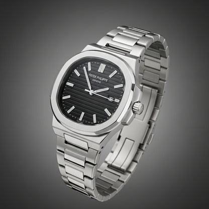 Nautilus Elite – Black Dial Silver Edition