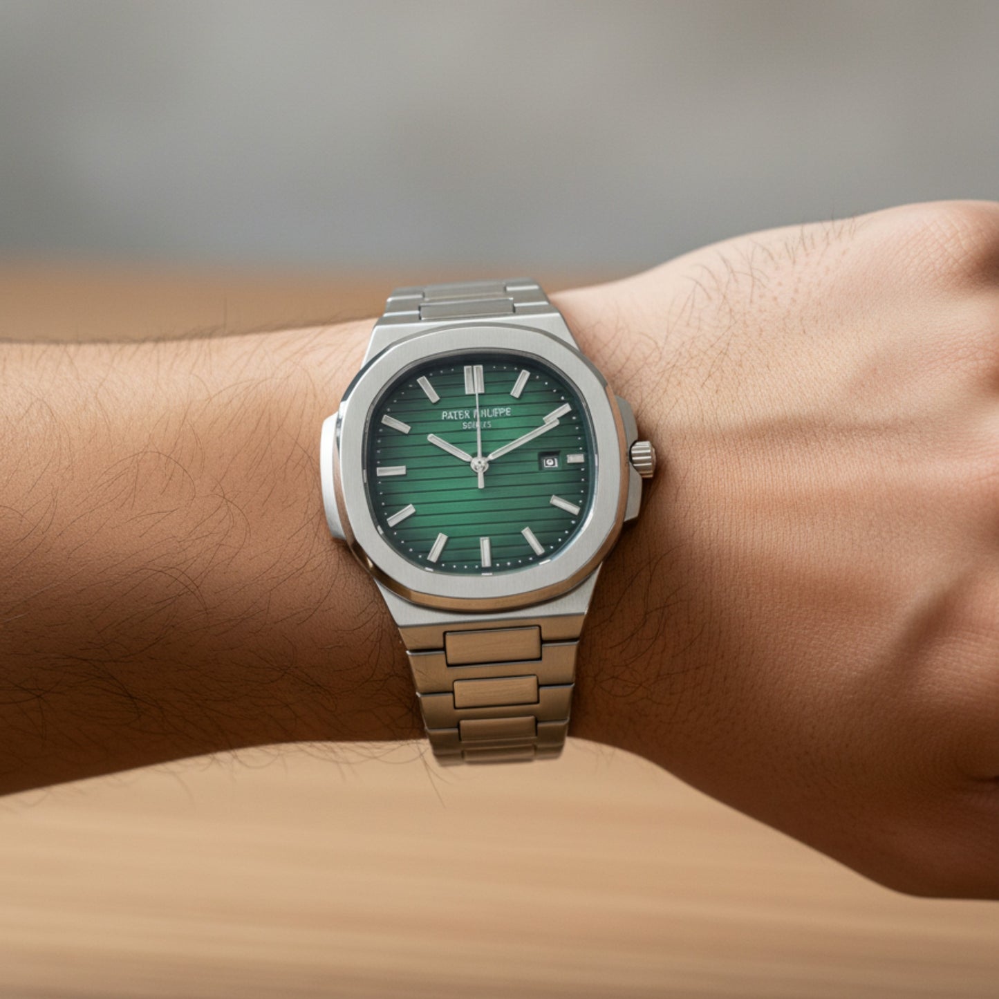 Nautilus Elite – Green Dial Silver Edition