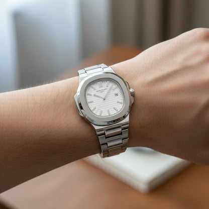 Nautilus Elite – White Dial Silver Edition