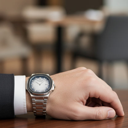 Nautilus Elite – Smoky White Dial Silver Edition