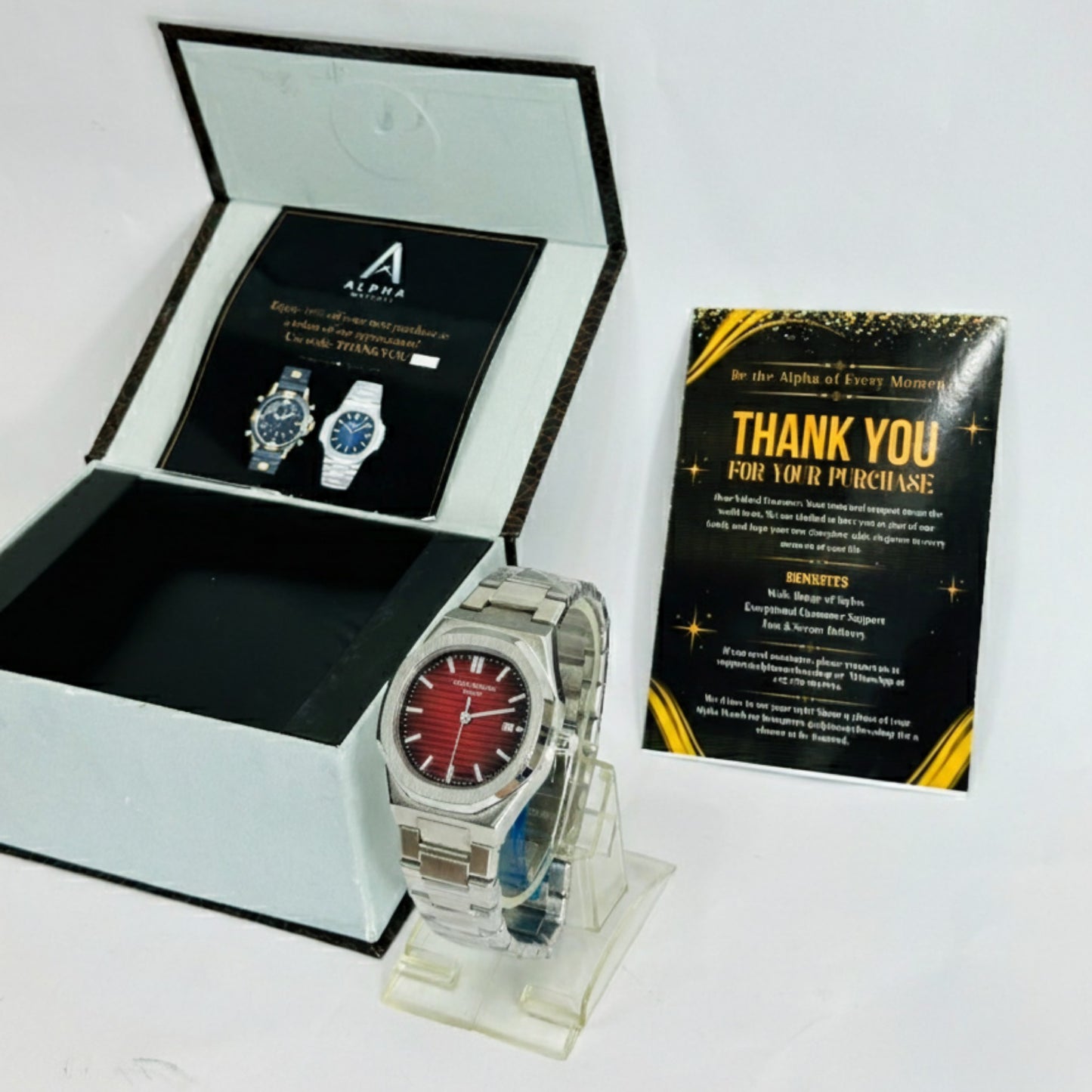 Nautilus Elite – Red Dial Silver Edition