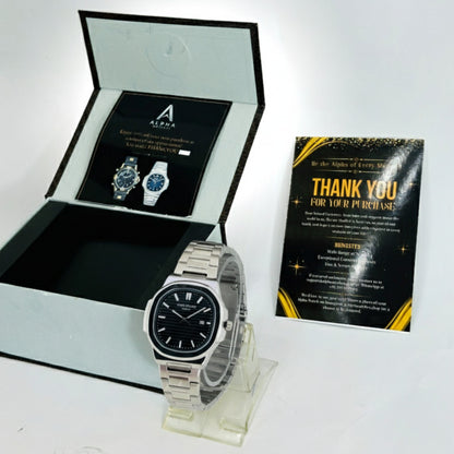 Nautilus Elite – Black Dial Silver Edition