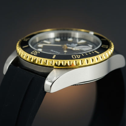 Rinnady Rotating Bezel Men’s Watch – Black & Gold Edition