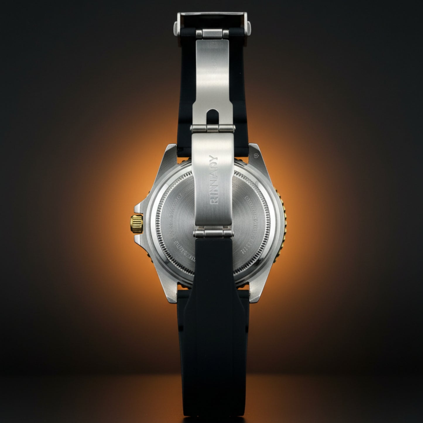 Rinnady Rotating Bezel Men’s Watch – Black & Gold Edition