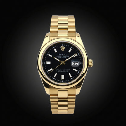 Alpha Signature Gold – Black Dial Luxury Stainless Steel Watch