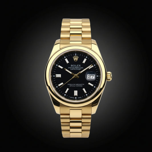 Alpha Signature Gold – Black Dial Luxury Stainless Steel Watch