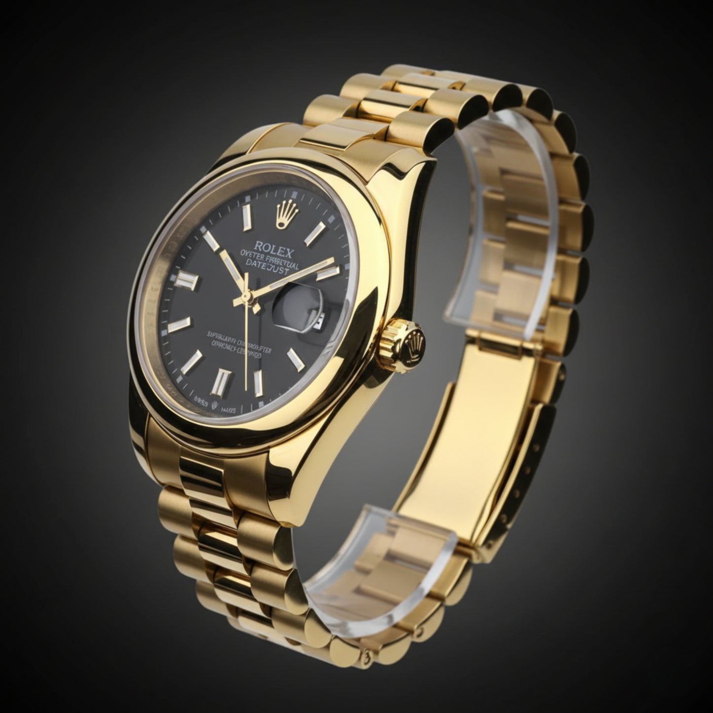 Alpha Signature Gold – Black Dial Luxury Stainless Steel Watch