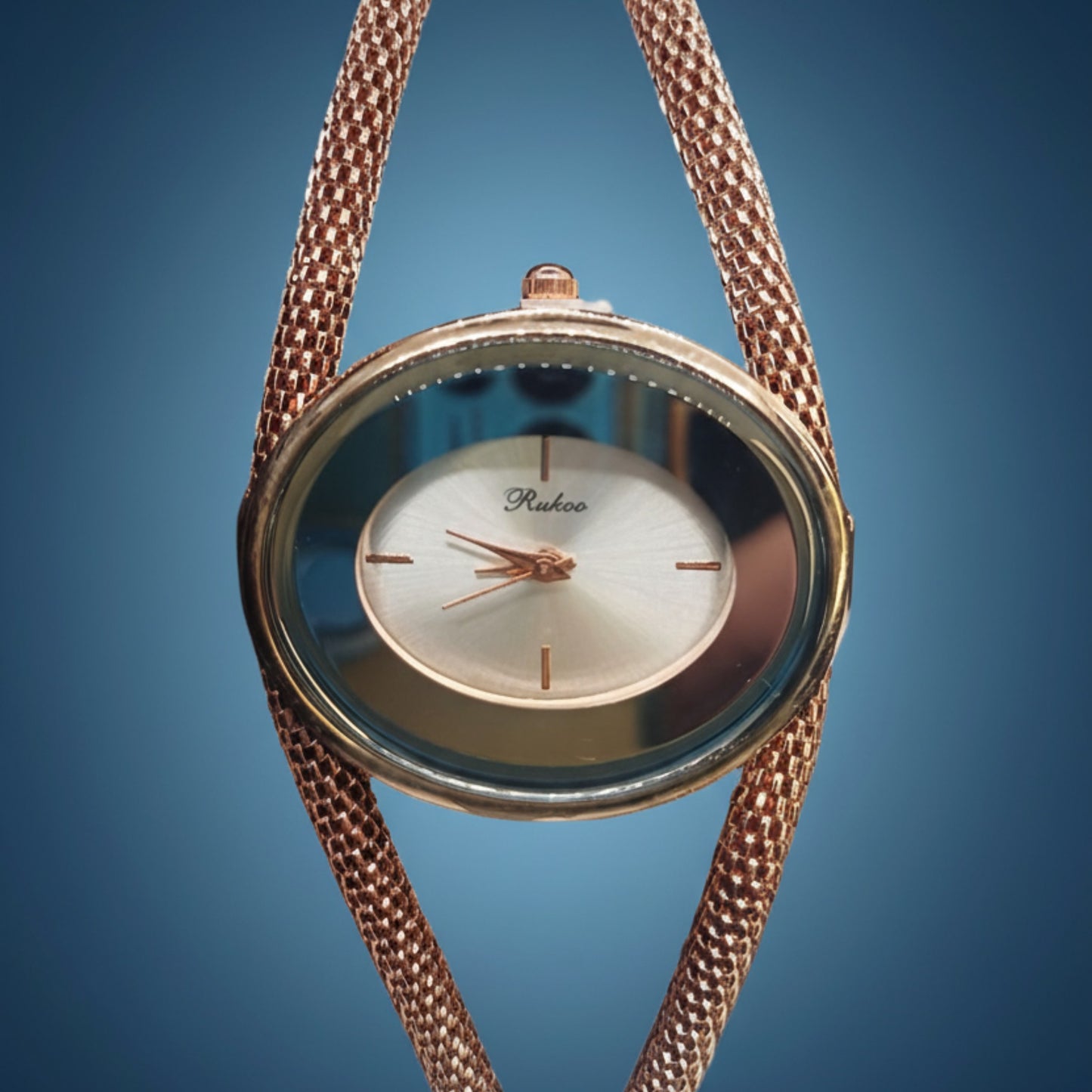 Rukoo Women’s Rose Gold Mesh Bracelet Watch