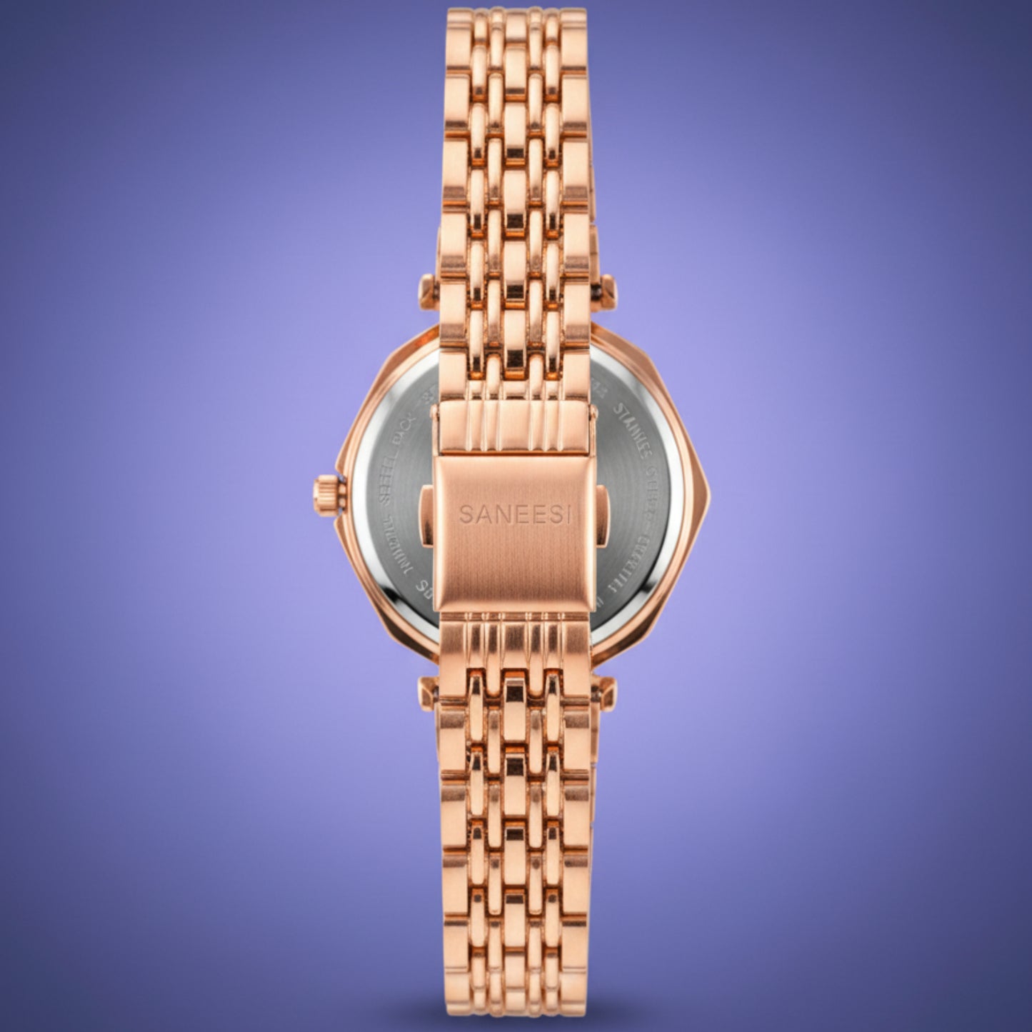 Saneesi Purple Dial Women’s Watch – Golden Luxury Design | Alpha Watches