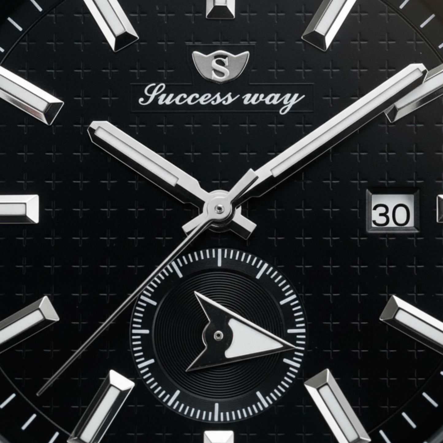 SuccessWay Classic Men’s Watch – Black Dial & Silver Body