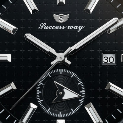 SuccessWay Classic Men’s Watch – Black Dial & Silver Body