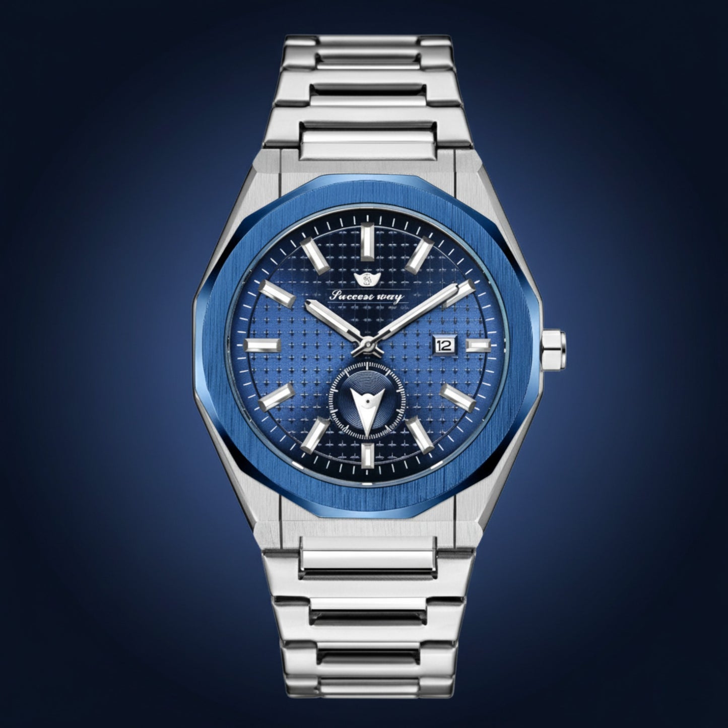 SuccessWay Men’s Watch – Blue Dial & Silver Body