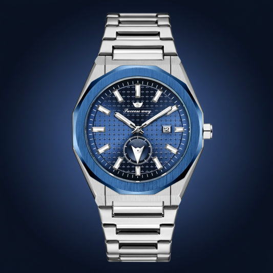 SuccessWay Men’s Watch – Blue Dial & Silver Body