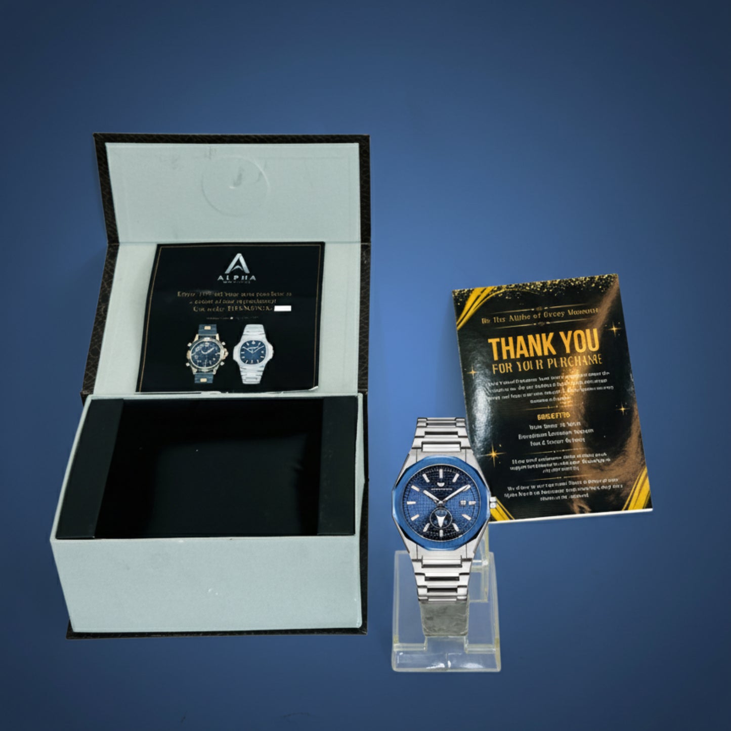 SuccessWay Men’s Watch – Blue Dial & Silver Body