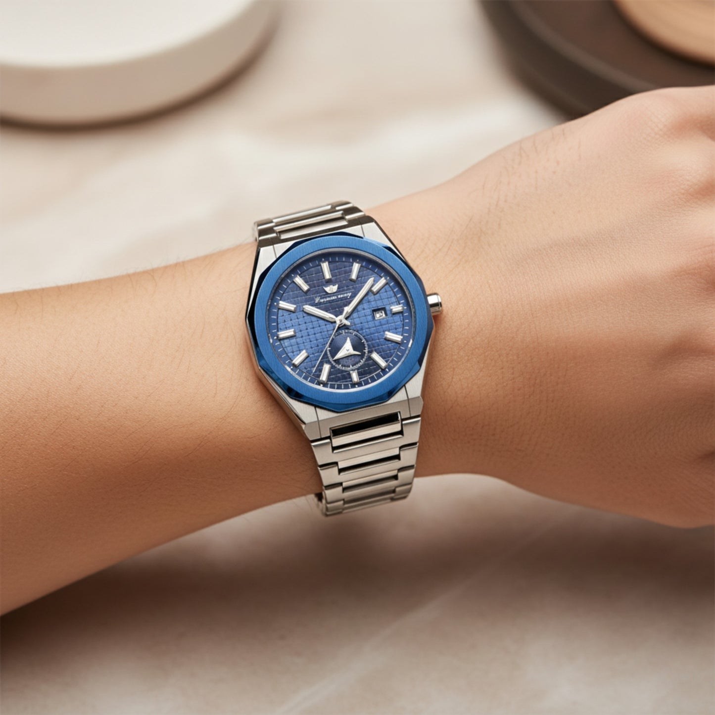 SuccessWay Men’s Watch – Blue Dial & Silver Body