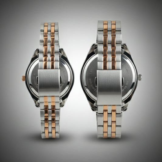 Suz.Man Couple Watch | Elegant Rose Gold & Silver Matching Set – Alpha Watches