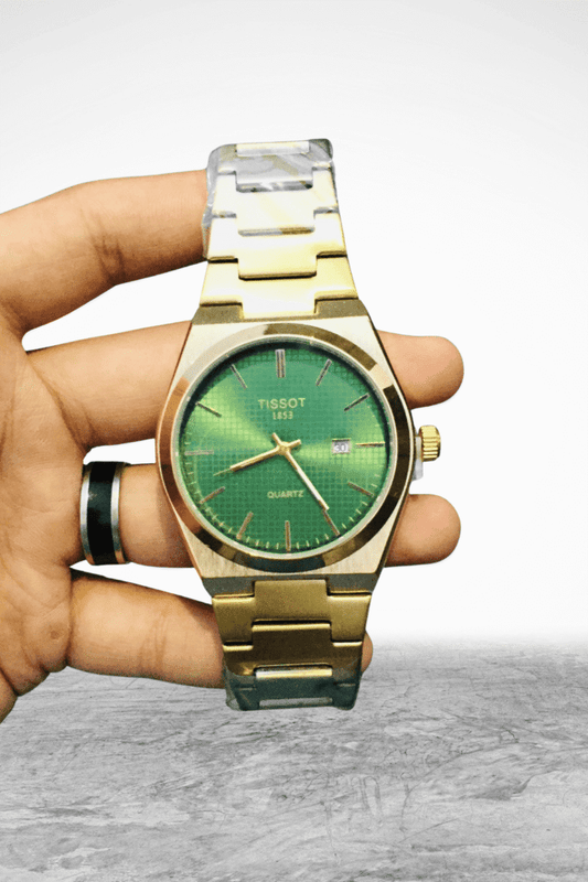 Tissot Gold Stainless Steel Men's Watch – Luxury Quartz Timepiece