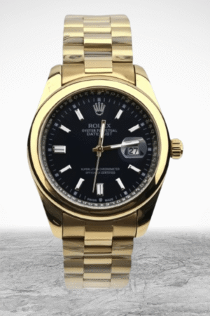 Alpha Signature Gold – Top Gold Watch for Men | Black Dial & Premium Stainless Steel