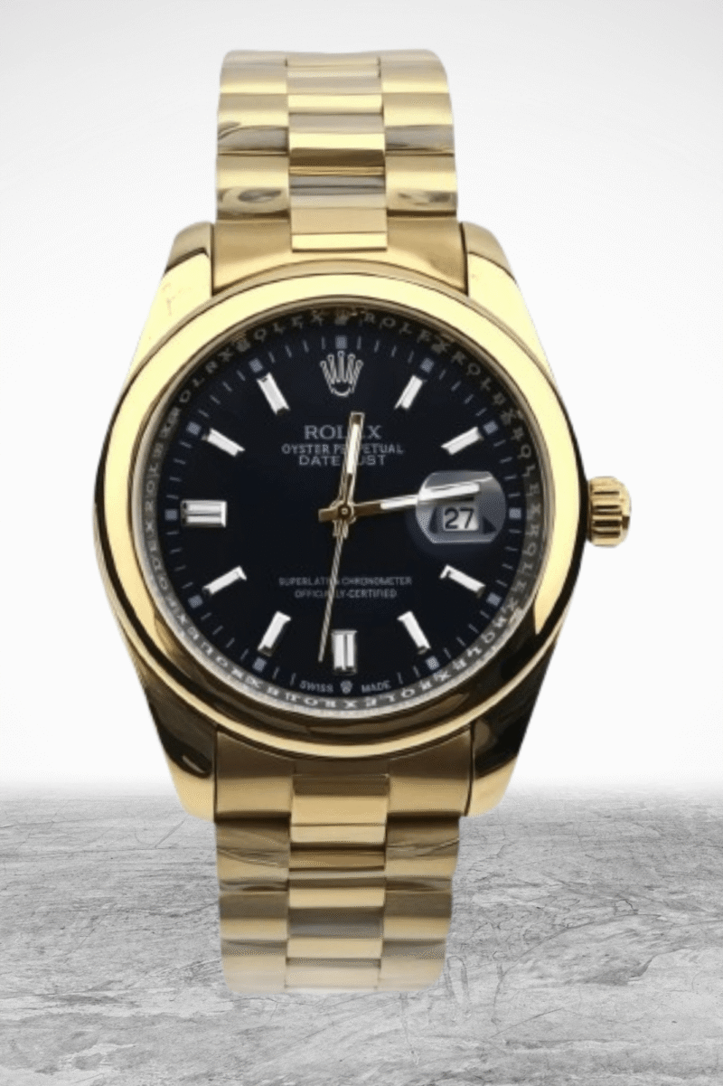 Alpha Signature Gold – Top Gold Watch for Men | Black Dial & Premium Stainless Steel