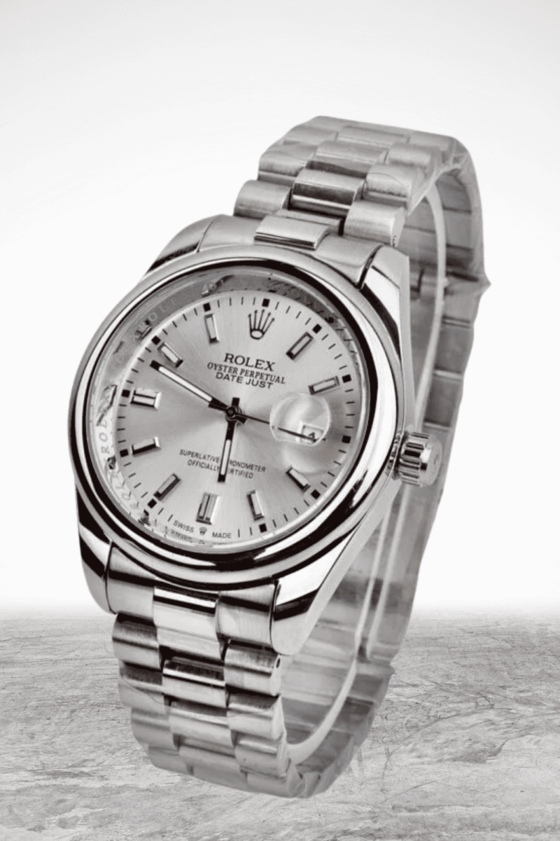 Alpha Prestige Silver Steel – Best Stainless Steel Watch for Men | Date Display & Luxury Design - Image 2