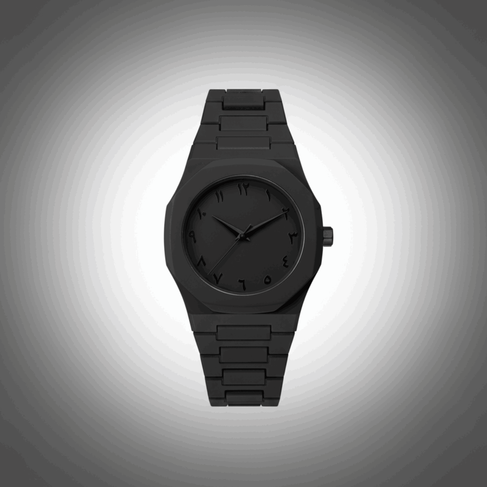Luxury All-Black Men’s Watch | Arabic Numeral Dial | Black Stainless Steel Bracelet