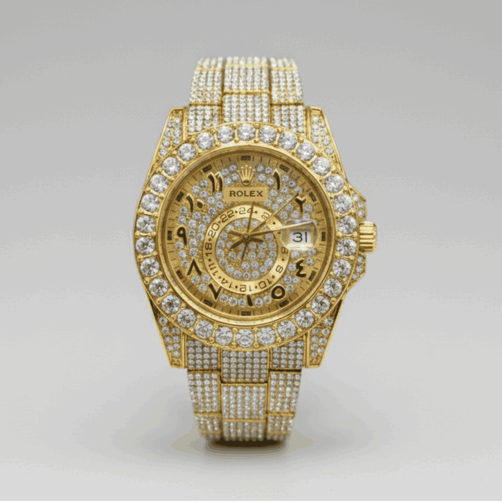 Gold crystal watch