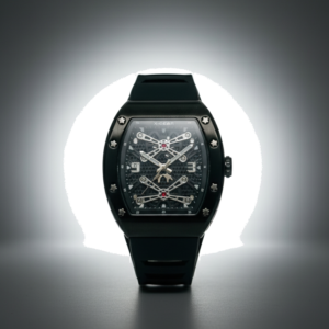 Men’s Black Skeleton Analog watch
